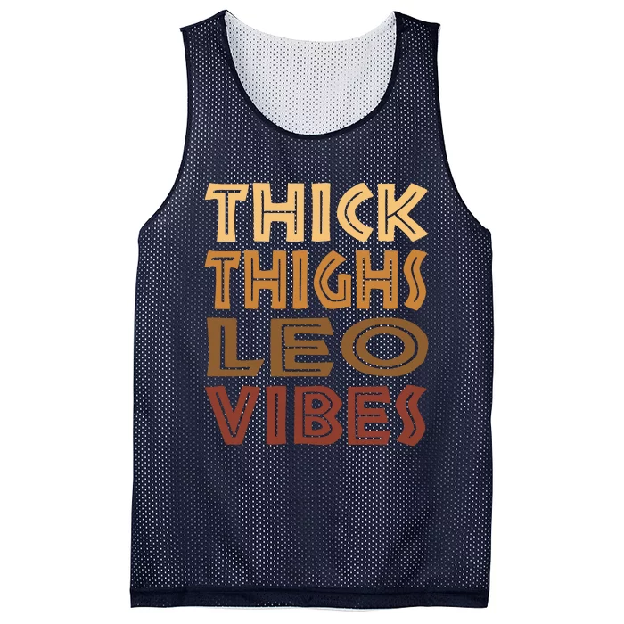 Thick Thighs Leo Vibes Melanin Black Women Horoscope Mesh Reversible Basketball Jersey Tank