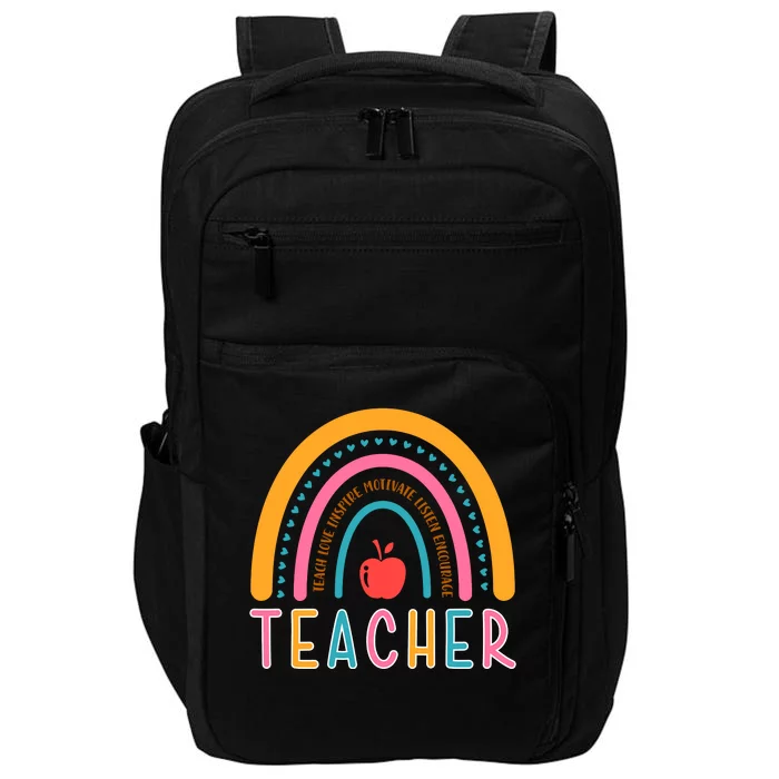 Teacher Teach Love Inspire Motivate Listen Encourage Impact Tech Backpack