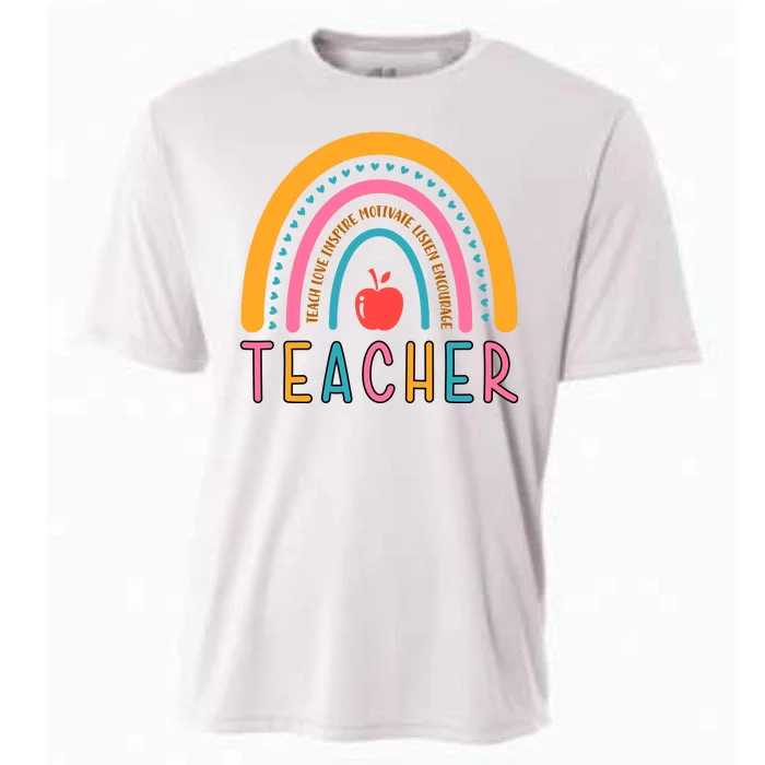 Teacher Teach Love Inspire Motivate Listen Encourage Cooling Performance Crew T-Shirt