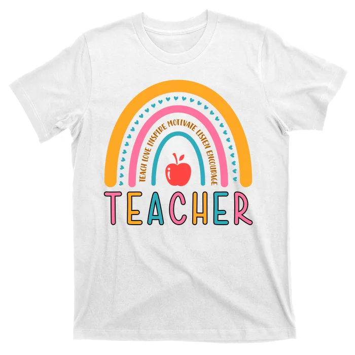 Teacher Teach Love Inspire Motivate Listen Encourage T-Shirt