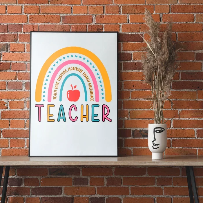 Teacher Teach Love Inspire Motivate Listen Encourage Poster