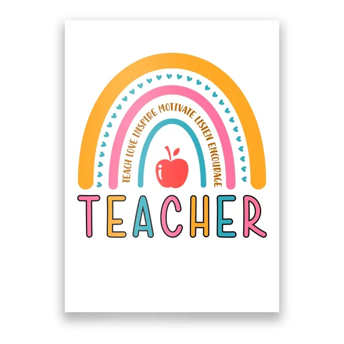 Teacher Teach Love Inspire Motivate Listen Encourage Poster