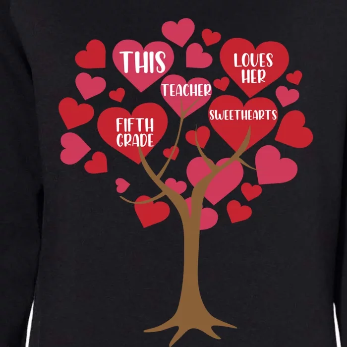 This Teacher Loves Her Valentines Day Tree Teach 5th Grade Gift Womens California Wash Sweatshirt