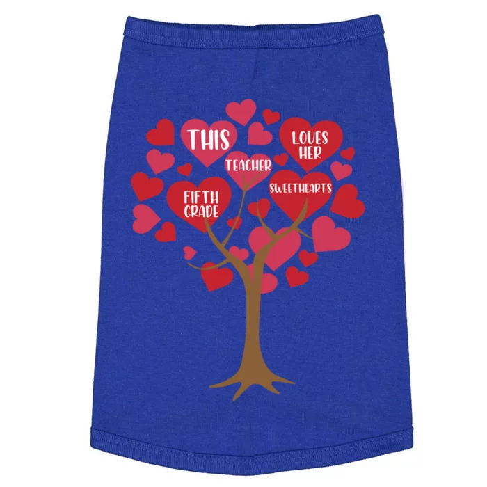 This Teacher Loves Her Valentines Day Tree Teach 5th Grade Gift Doggie Tank