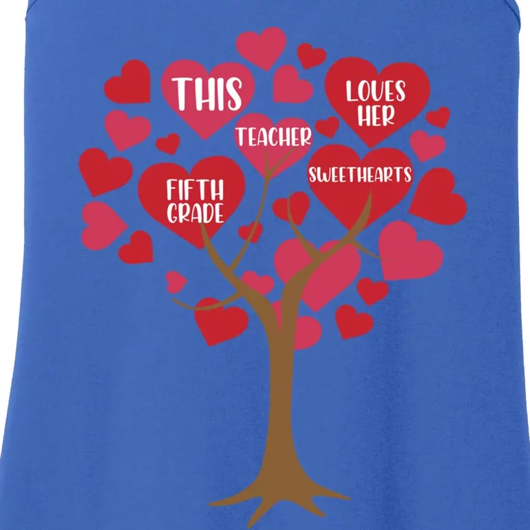 This Teacher Loves Her Valentines Day Tree Teach 5th Grade Gift Ladies Essential Tank