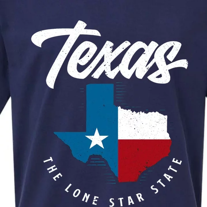 Texas The Lone Star State Gift Texas Map Cool Gift Sueded Cloud Jersey T-Shirt