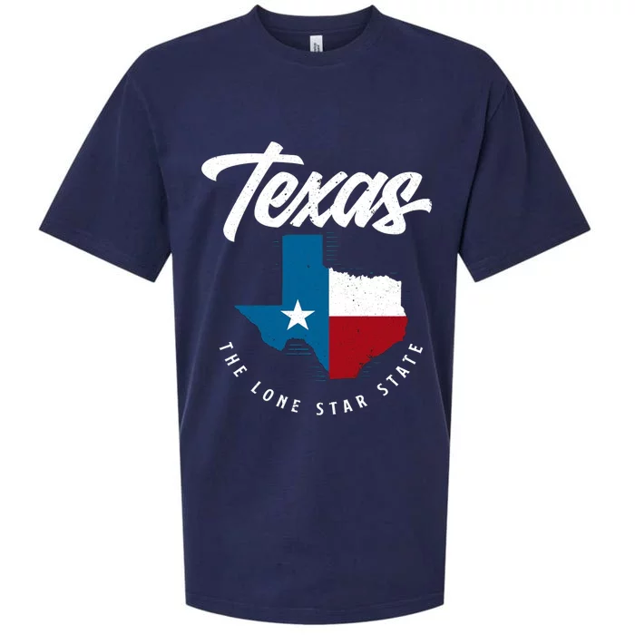 Texas The Lone Star State Gift Texas Map Cool Gift Sueded Cloud Jersey T-Shirt