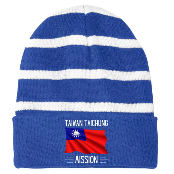 Taiwan Taichung Lds Mission Proud Mormon Missionary Cool Gift Striped Beanie with Solid Band