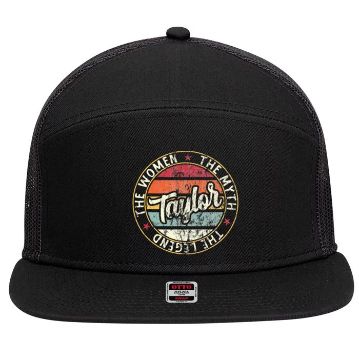 T.aylor The Myth The Legend First Name Taylor 7 Panel Mesh Trucker Snapback Hat