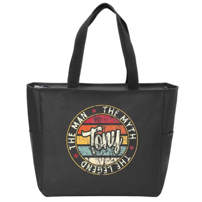 Tony The Man The Myth The Legend First Name Tony Zip Tote Bag