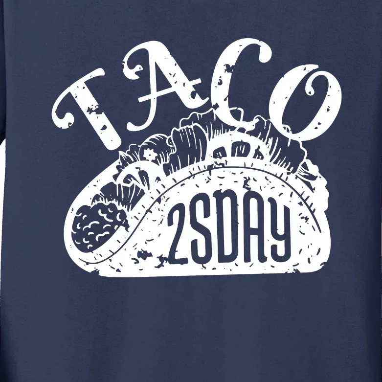 Taco Tuesday Mexican Kids Long Sleeve Shirt