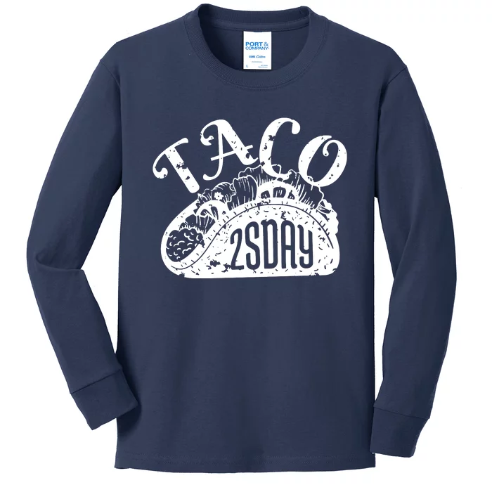 Taco Tuesday Mexican Kids Long Sleeve Shirt