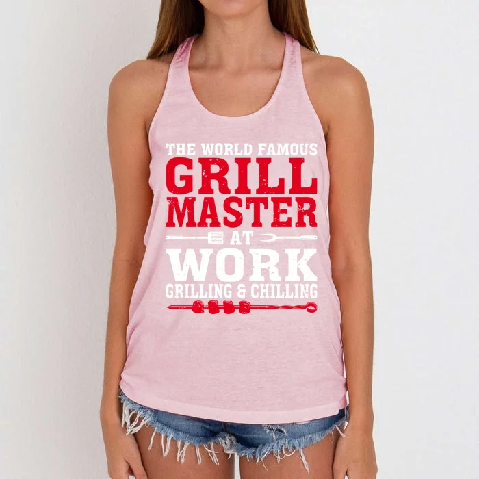 The The Myth The Grill Master Grillmaster Bbq Gift Women's Knotted Racerback Tank