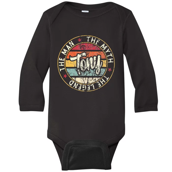 Tony The Man The Myth The Legend First Name Tony Baby Long Sleeve Bodysuit