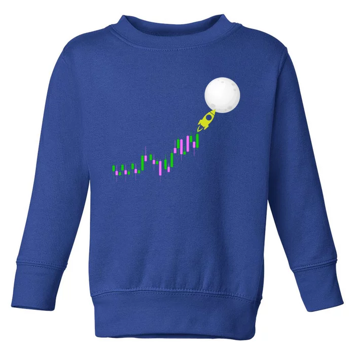 To The Moon Uptrend Trader Funny Gift Toddler Sweatshirt