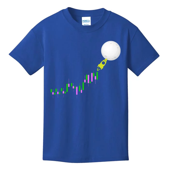 To The Moon Uptrend Trader Funny Gift Kids T-Shirt