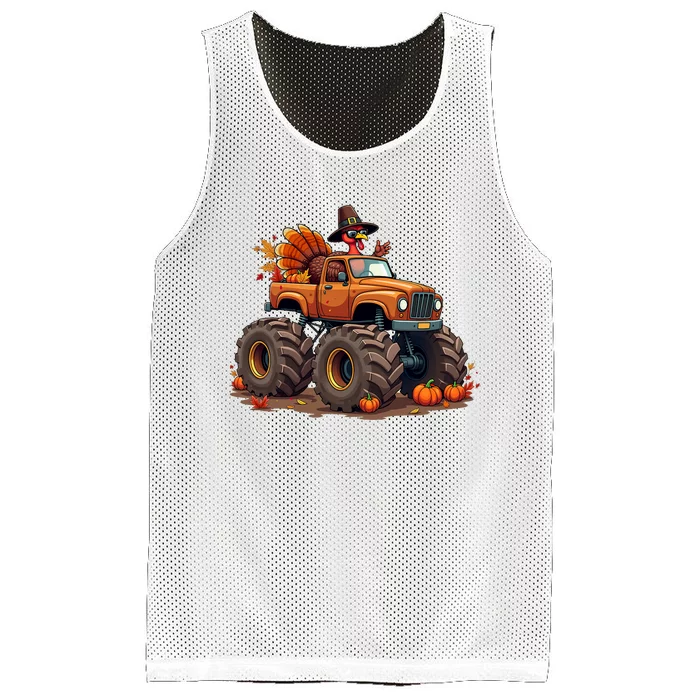 Thanksgiving Turkey Monster Truck Mesh Reversible Basketball Jersey Tank