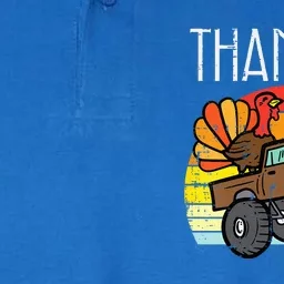 Thankful Turkey Monster Truck Retro Thanksgiving Softstyle Adult Sport Polo