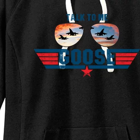 Talk To Me Goose Jet Fighter Sunglasses Women's Fleece Hoodie