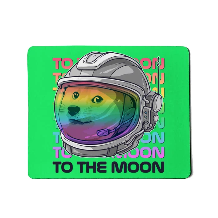 To The Moon Colorful Astronaut DOGE Cryptocurrency Mousepad