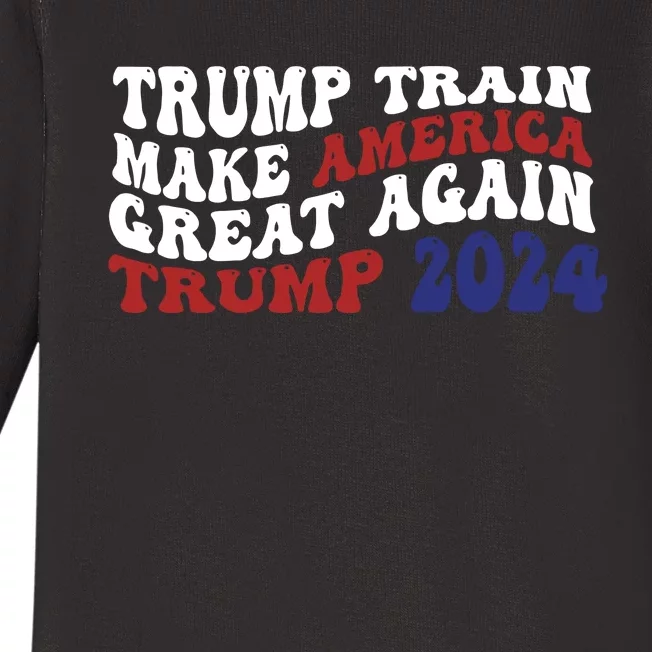 Trump Train Make America Great Again MAGA Baby Long Sleeve Bodysuit