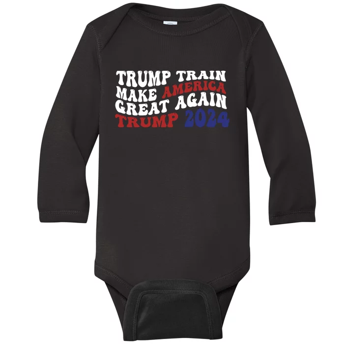 Trump Train Make America Great Again MAGA Baby Long Sleeve Bodysuit