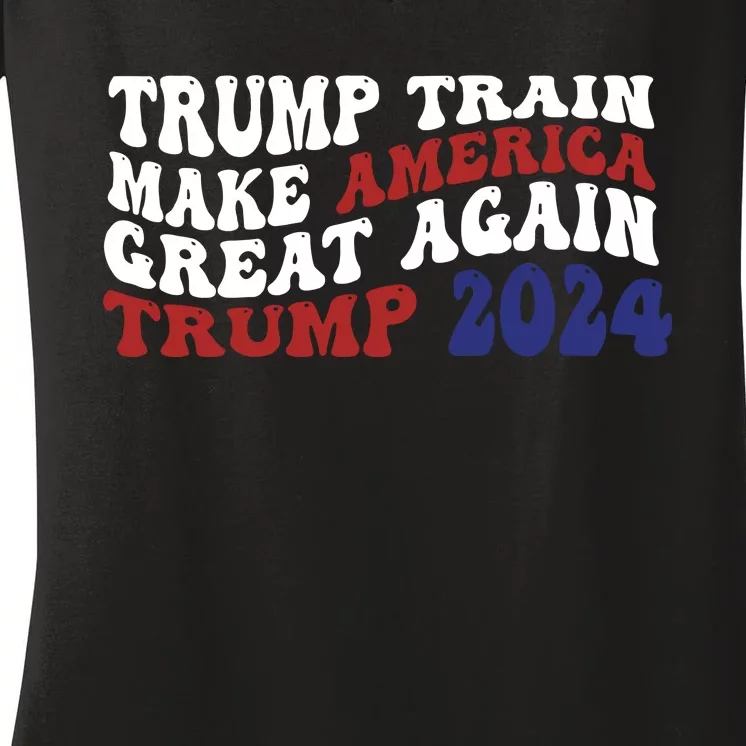 Trump Train Make America Great Again MAGA Women's V-Neck T-Shirt