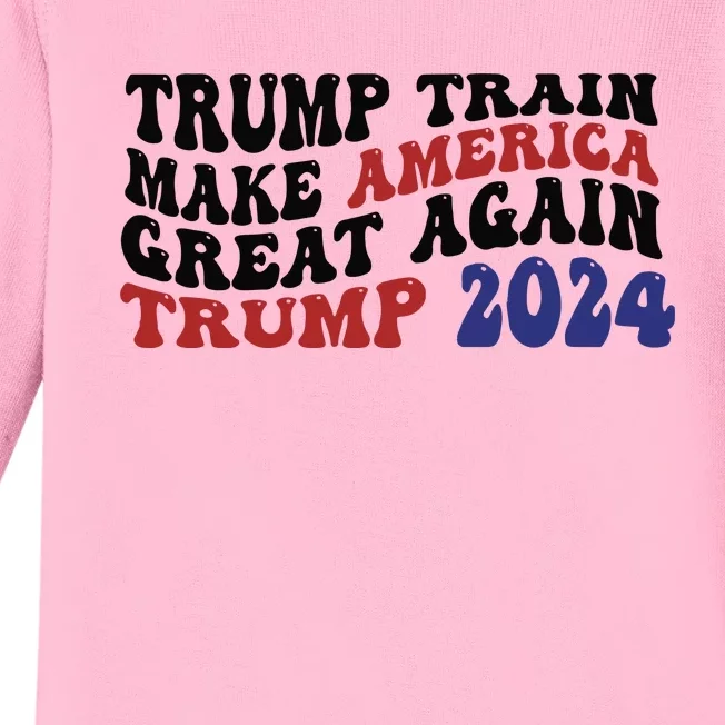 Trump Train Make America Great Again MAGA Baby Long Sleeve Bodysuit