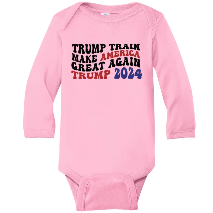 Trump Train Make America Great Again MAGA Baby Long Sleeve Bodysuit