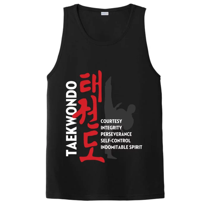 Taekwondo Tenets Martial Arts Graphic Tee Performance Tank