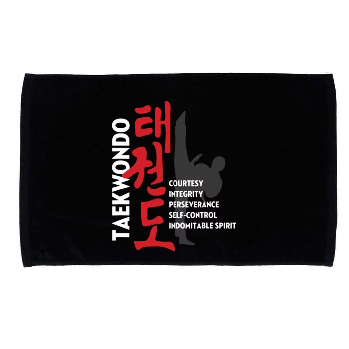 Taekwondo Tenets Martial Arts Graphic Tee Microfiber Hand Towel