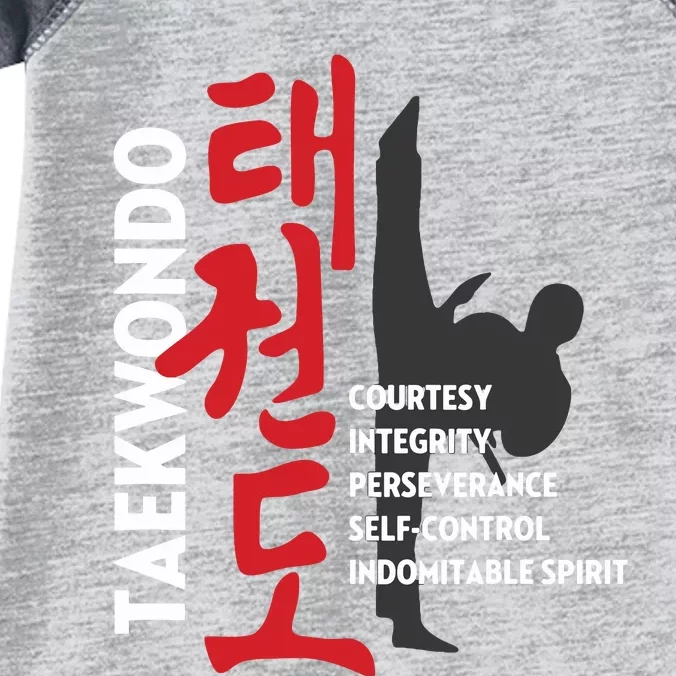 Taekwondo Tenets Martial Arts Graphic Tee Infant Baby Jersey Bodysuit