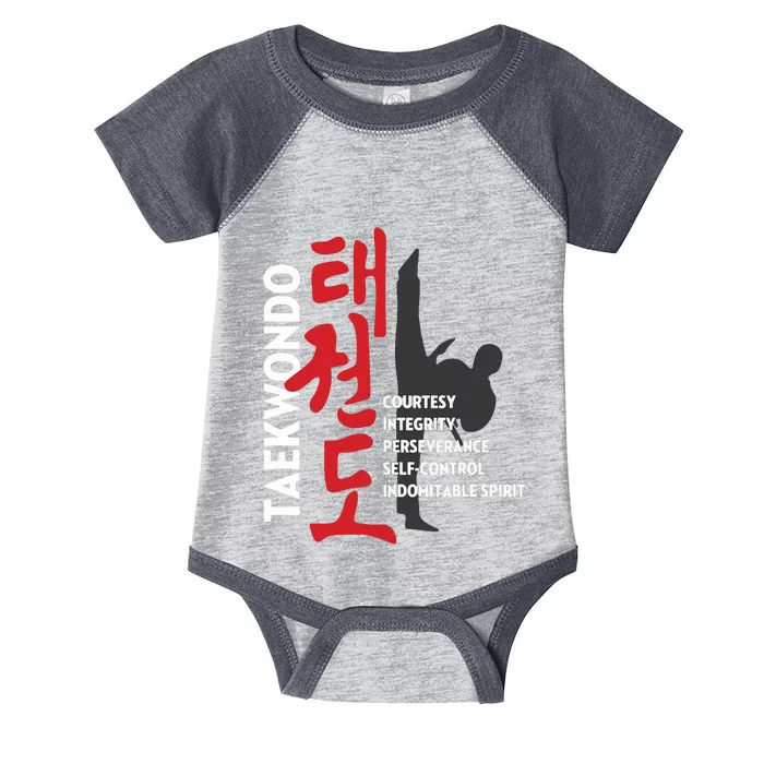 Taekwondo Tenets Martial Arts Graphic Tee Infant Baby Jersey Bodysuit