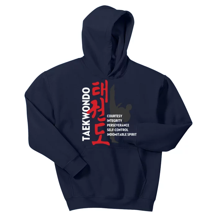 Taekwondo Tenets Martial Arts Graphic Tee Kids Hoodie