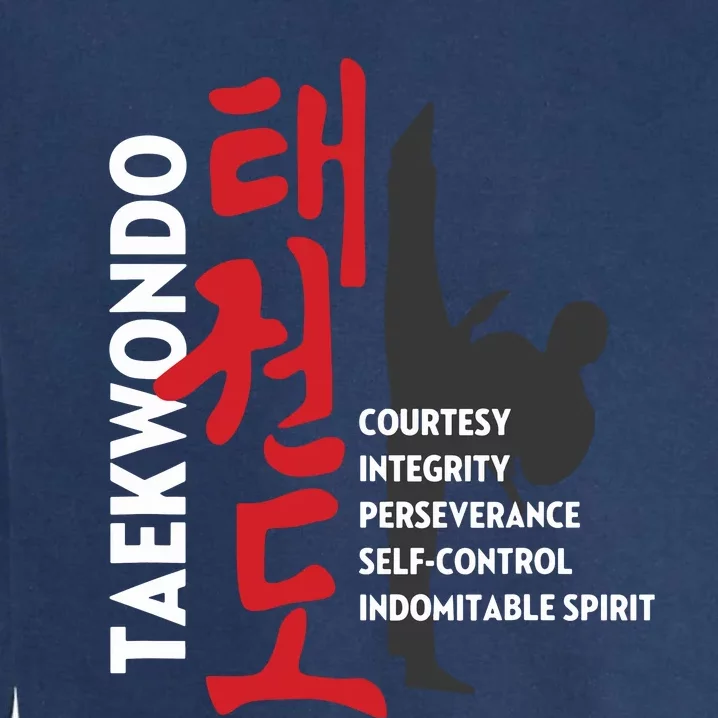 Taekwondo Tenets Martial Arts Graphic Tee Garment-Dyed Sweatshirt