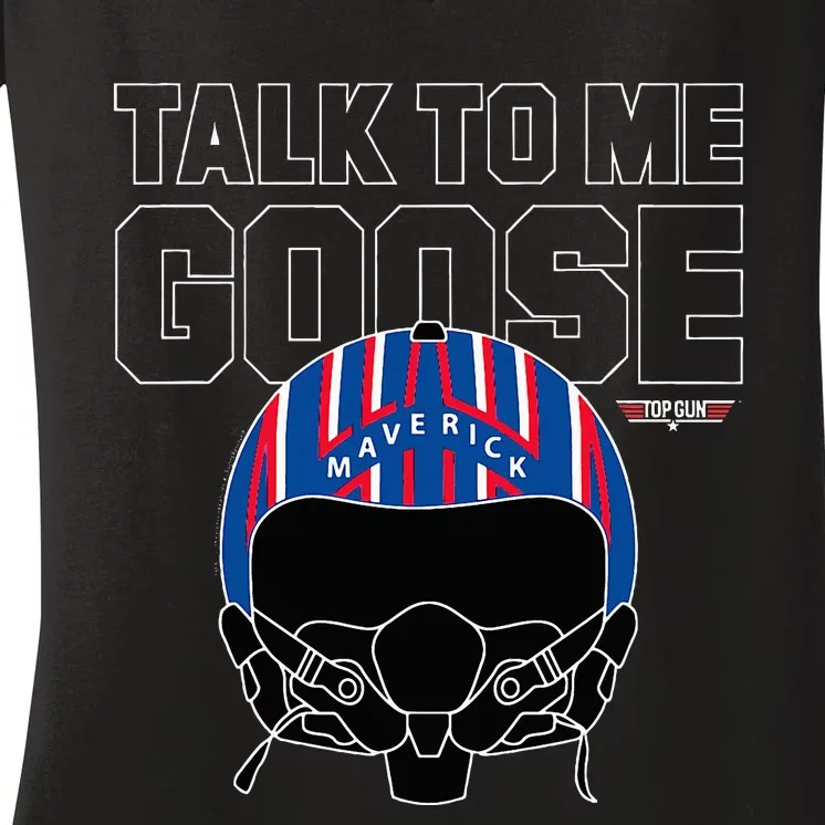 Talk To Me Goose Maverick Helmet Women's V-Neck T-Shirt