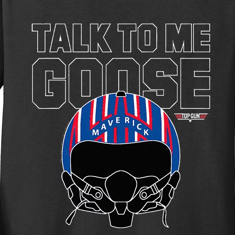 Talk To Me Goose Maverick Helmet Kids Long Sleeve Shirt