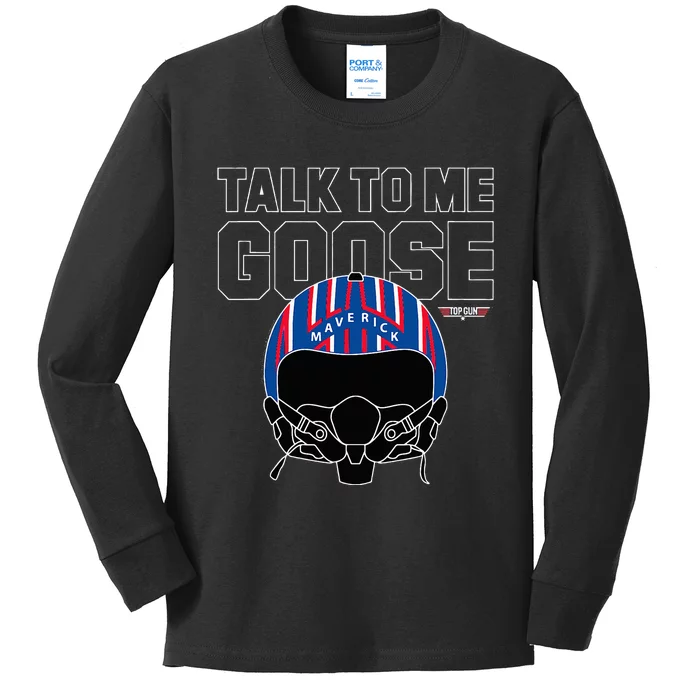 Talk To Me Goose Maverick Helmet Kids Long Sleeve Shirt