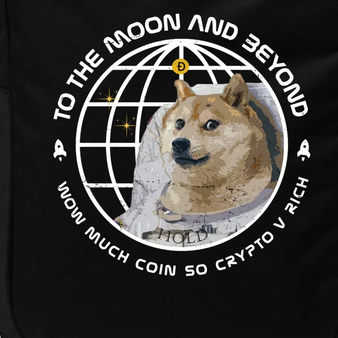 To The Moon And Beyond Doge Coin Crypto Impact Tech Backpack