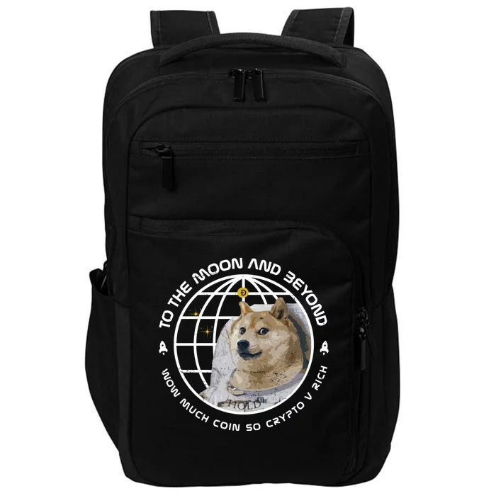 To The Moon And Beyond Doge Coin Crypto Impact Tech Backpack