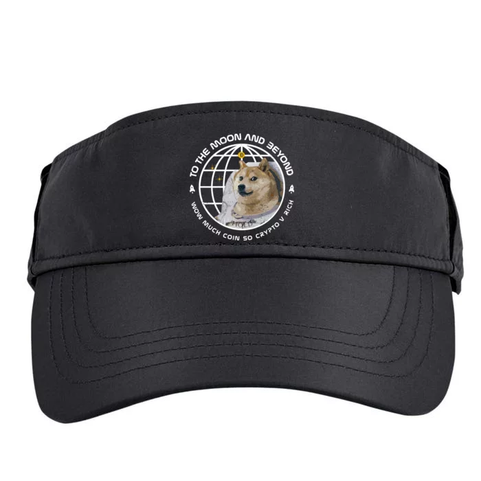 To The Moon And Beyond Doge Coin Crypto Adult Drive Performance Visor