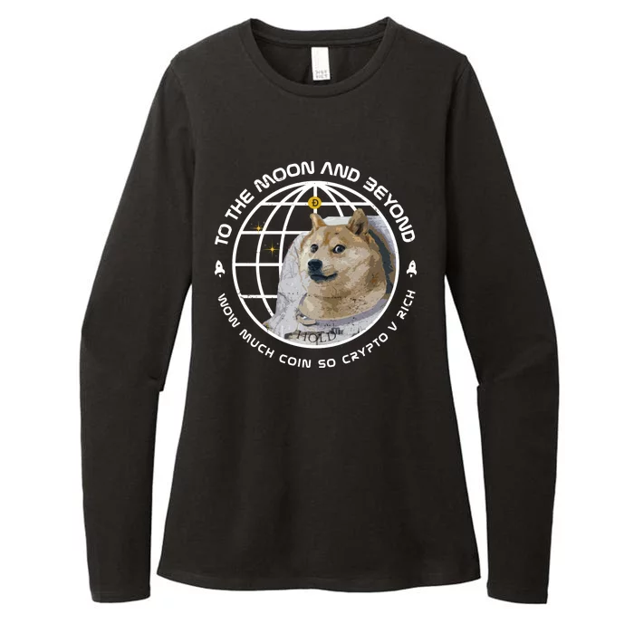 To The Moon And Beyond Doge Coin Crypto Womens CVC Long Sleeve Shirt