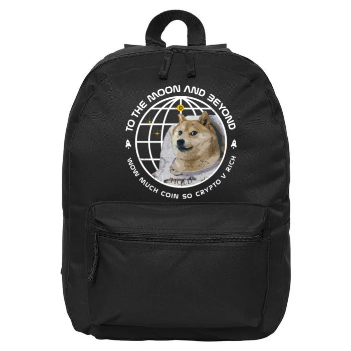 To The Moon And Beyond Doge Coin Crypto 16 in Basic Backpack