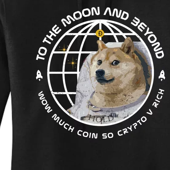 To The Moon And Beyond Doge Coin Crypto Women's Pullover Hoodie