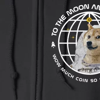 To The Moon And Beyond Doge Coin Crypto Full Zip Hoodie