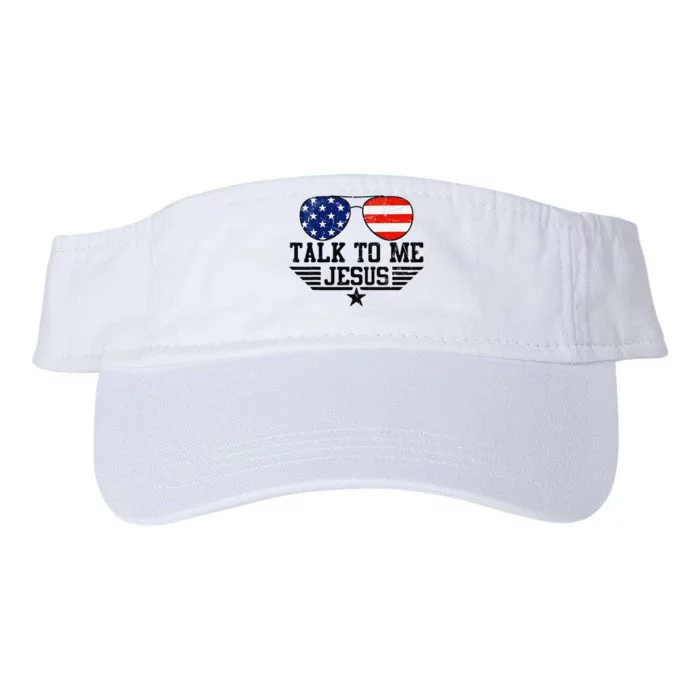 Talk To me Jesus Glasses Usa Flag Valucap Bio-Washed Visor