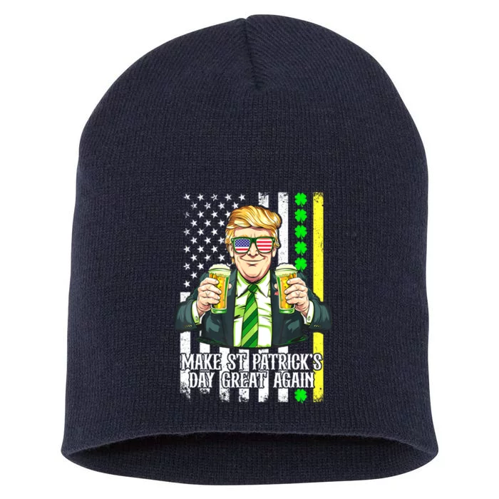 Tfunny Trump Make St Patricks Day Great Again St Patricks Day Gift Short Acrylic Beanie