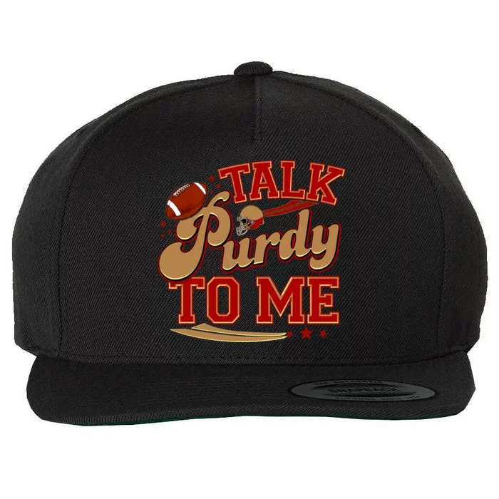 Talk Purdy To Me Football Purty Sports Fan Wool Snapback Cap