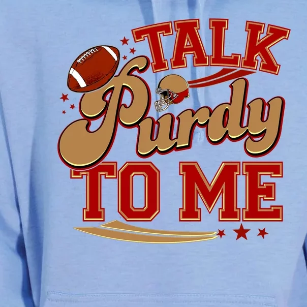 Talk Purdy To Me Football Purty Sports Fan Unisex Surf Hoodie