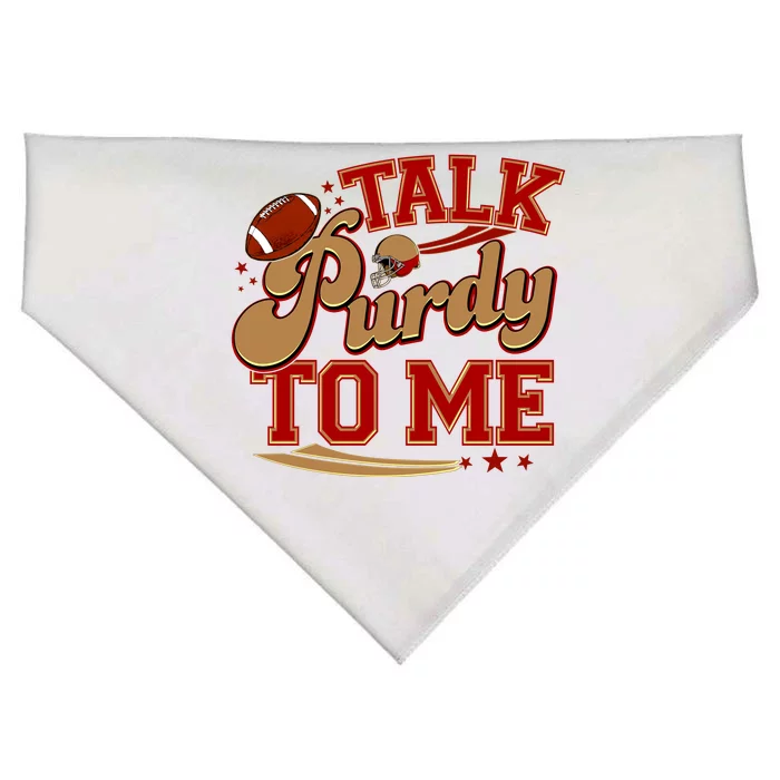 Talk Purdy To Me Football Purty Sports Fan USA-Made Doggie Bandana